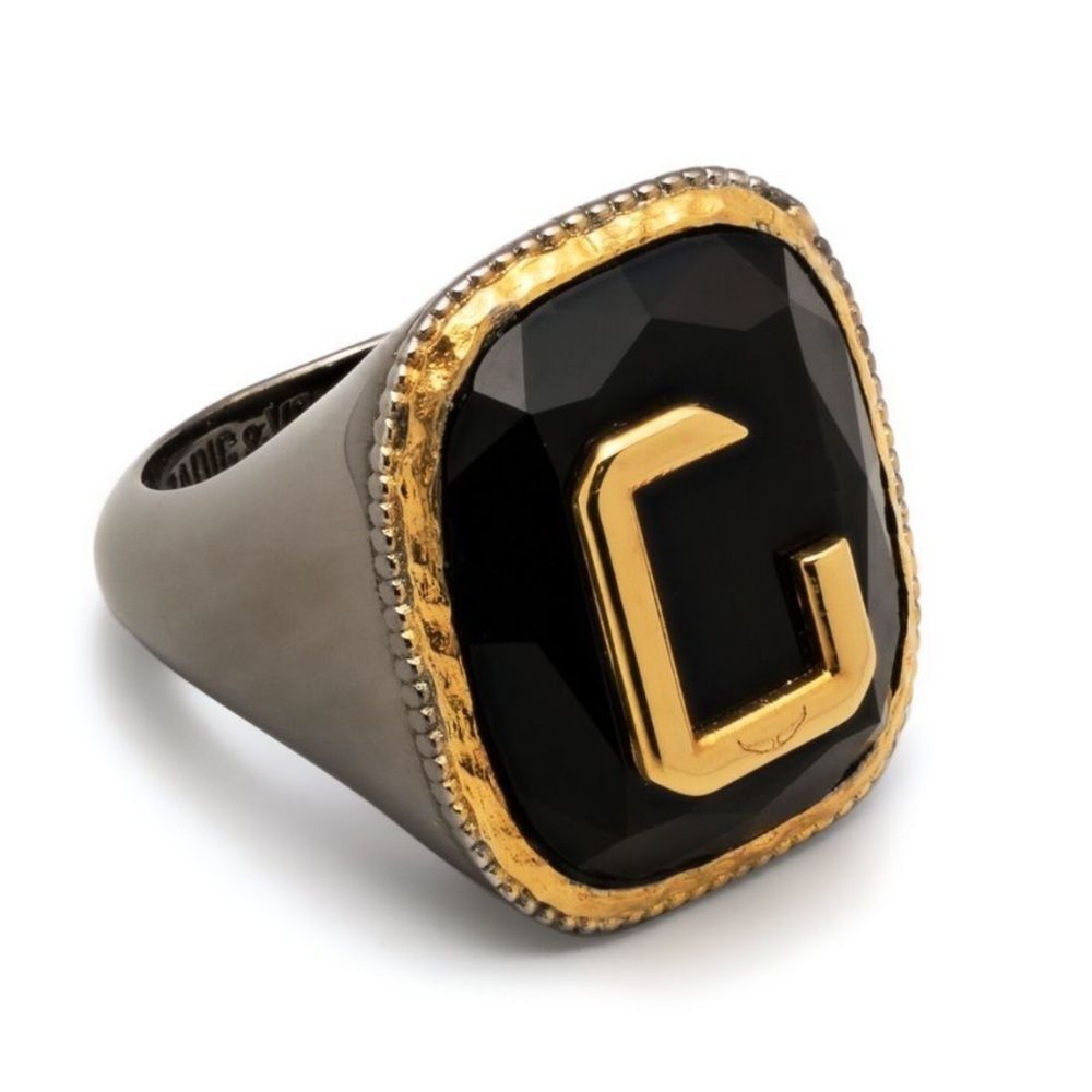 ZADIG & VOLTAIRE Cecilia Signet Oversized Metal Ring Sz 1/5 NEW $238!!